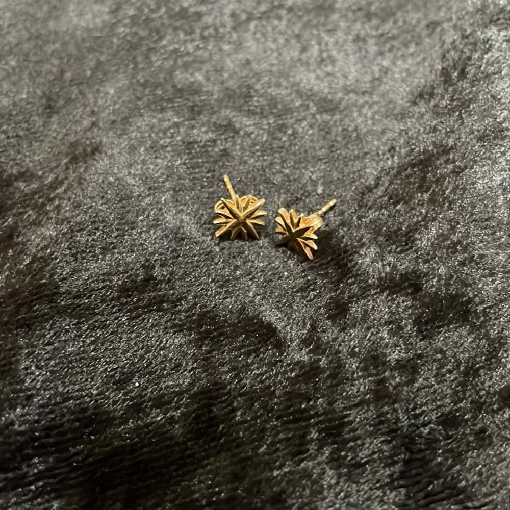Vintage solid gold star earrings.